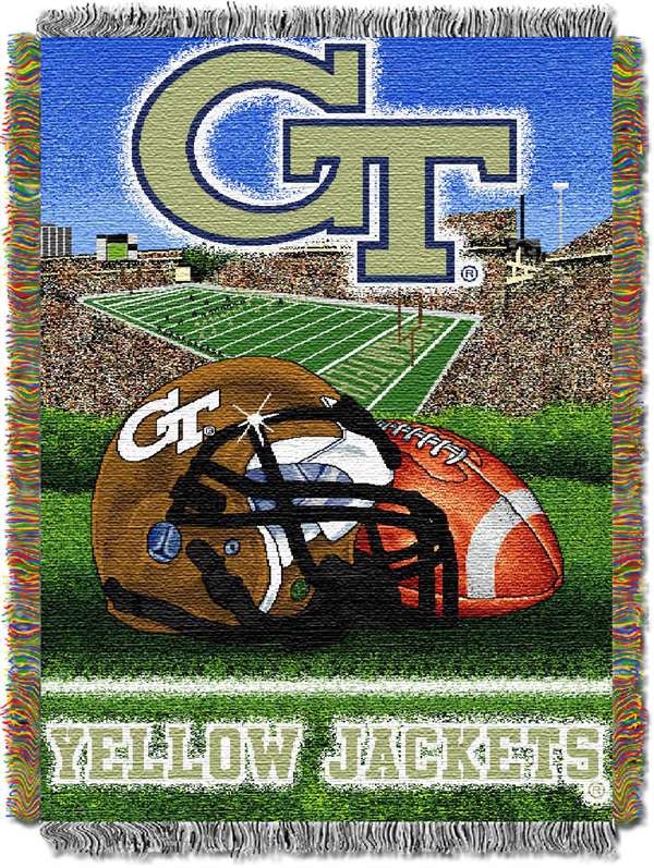 Georgia Tech Yellow Jackets  Home Field Advantage Woven Tapestry Throw Blanket  