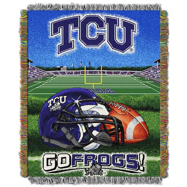 TCU Horned Frogs Home Field Advantage Woven Tapestry Throw Blanket  