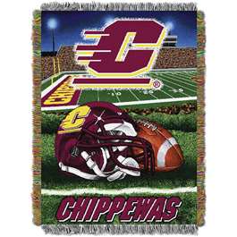 Central Michigan Chippewas Home Field Advantage Woven Tapestry Throw Blanket  