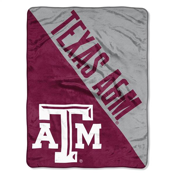 Texas A&M Football Aggies Halftone Micro Raschel Throw Blanket 46X60