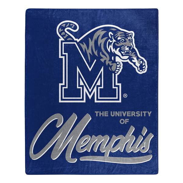 Memphis Football Tigers Signature Raschel Plush Throw Blanket 50X60