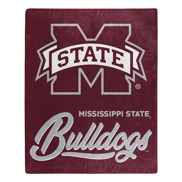 Mississippi State Football Bulldogsate Football Bulldogs Signature Raschel Plush Throw Blanket 50X60