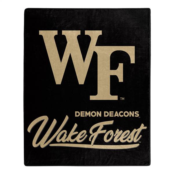 Wake Forest Football Demon Deacons Signature Raschel Plush Throw Blanket 50X60 