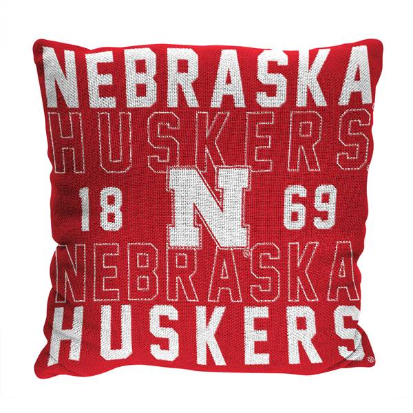 Nebraska Cornhuskers  Stacked 20 in. Woven Pillow  