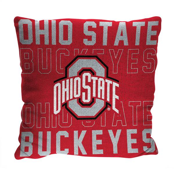 Ohio State Buckeyes  Stacked 20 in. Woven Pillow  