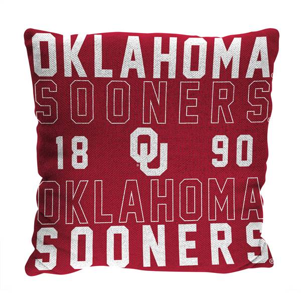 Oklahoma Sooners  Stacked 20 in. Woven Pillow  