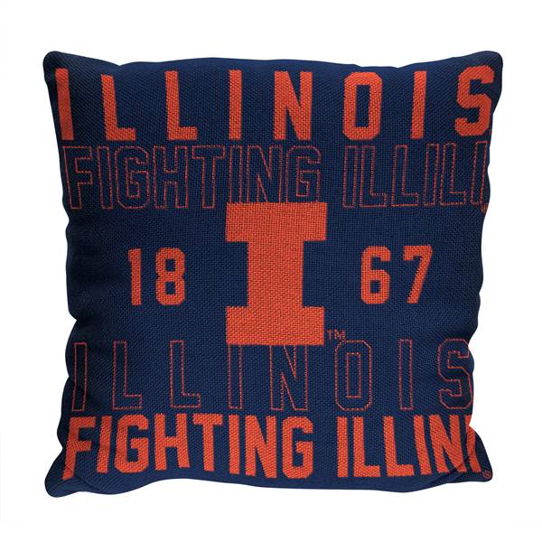 Illinois Fighting Illini Stacked 20 in. Woven Pillow