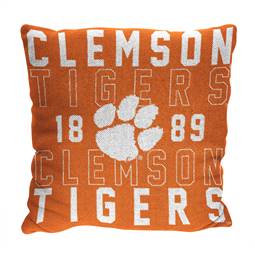 Clemson Tigers  Stacked 20 in. Woven Pillow  