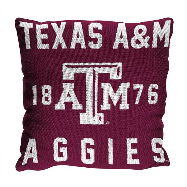 Texas A&M Aggies  Stacked 20 in. Woven Pillow  