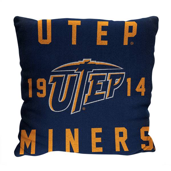 UTEP Texas El Paso Miners  Stacked 20 in. Woven Pillow  