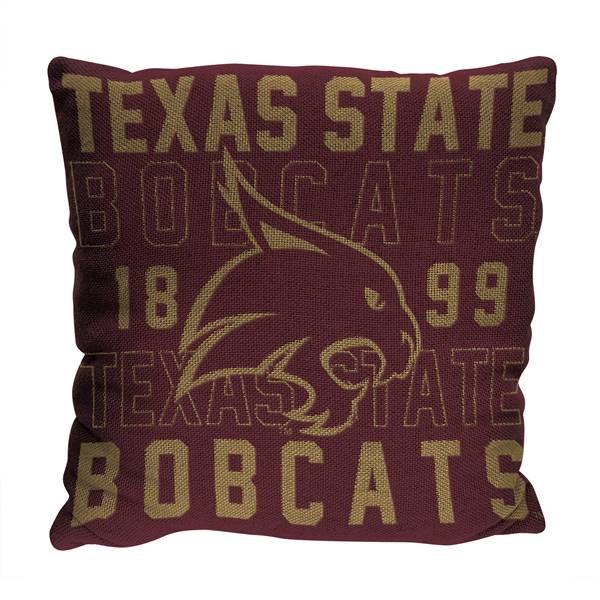 Texas State Bobcats Stacked 20 in. Woven Pillow  