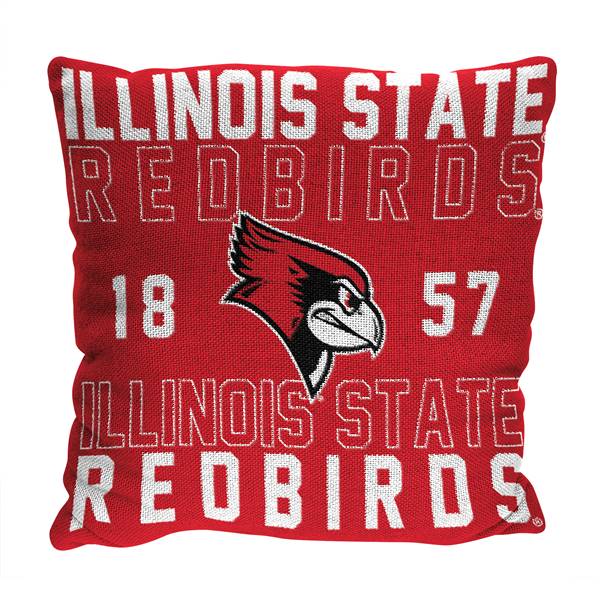 Illinois State Red Birds Stacked 20 in. Woven Pillow  