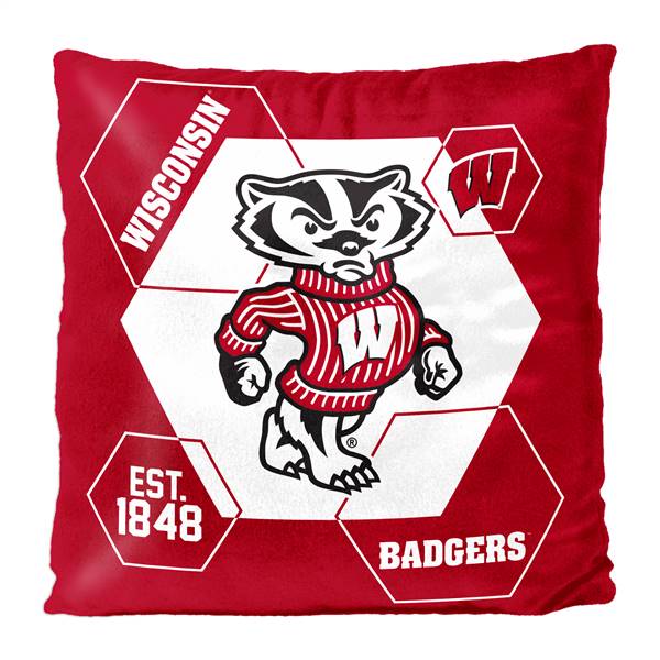 Wisconsin Football Badgers Connector 16X16 Reversible Velvet Pillow 