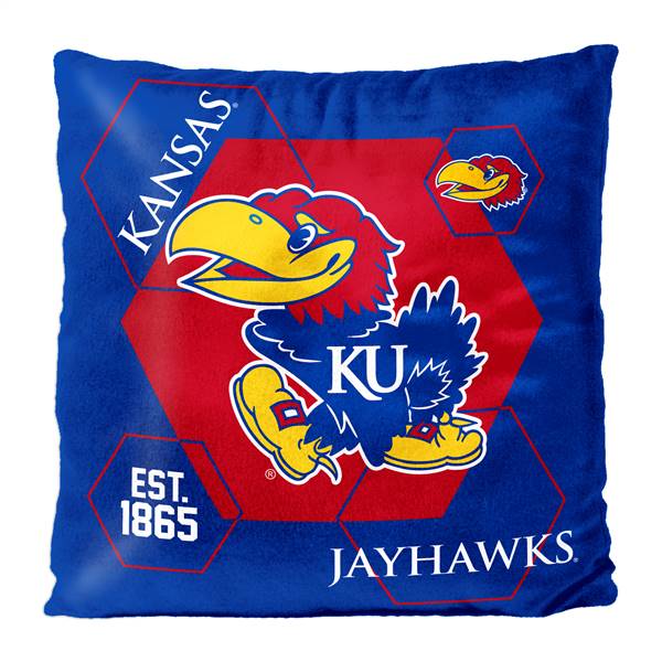 Kansas Jayhawks Connector 16X16 Reversible Velvet Pillow