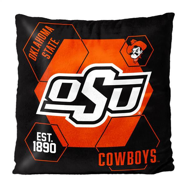 Oklahoma State Football Cowboys Connector 16X16 Reversible Velvet Pillow 