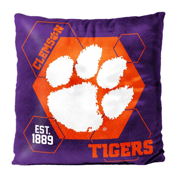 Clemson Football Tigers Connector 16X16 Reversible Velvet Pillow 