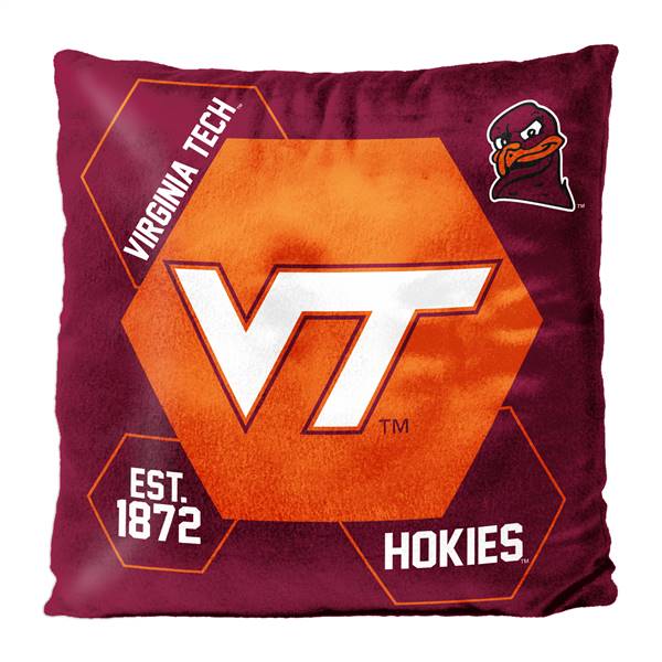 Virginia Tech Football Hokies Connector 16X16 Reversible Velvet Pillow 
