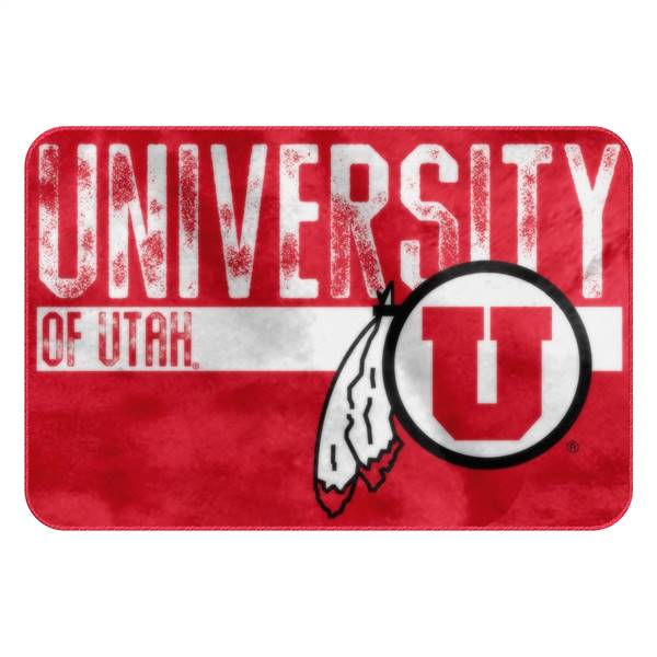 Utah Football Utes Worn Out Bath Mat