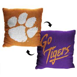 Clemson Tigers  Invert Double Sided Jacquard Pillow  