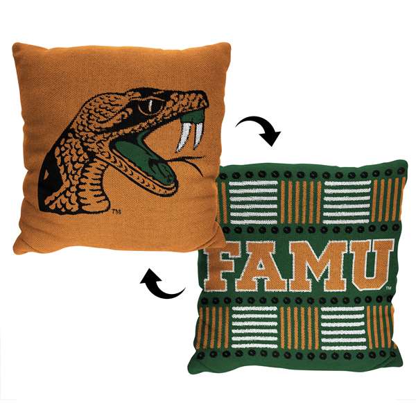 Florida A&M Rattlers Invert Double Sided Jacquard Pillow  
