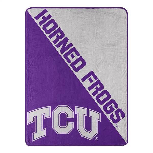TCU Football Horned Frogs Halftone Micro Raschel Throw Blanket 46X60