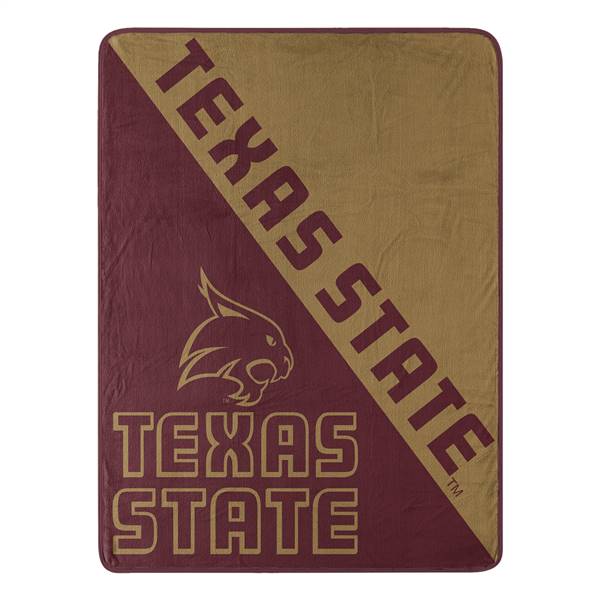 Texas State Football Bobcats Halftone Micro Raschel Throw Blanket 46X60