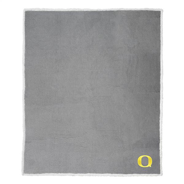 Oregon Football Ducks Subtle Waffle Sherpa Throw Blanket