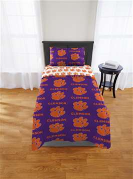 Clemson Tigers  Twin Rotary Bed In a Bag Set  