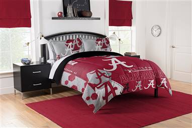 Alabama Football Crimson Tide Hexagon Full/Queen Bed Comforter with 2 Shams Set 
