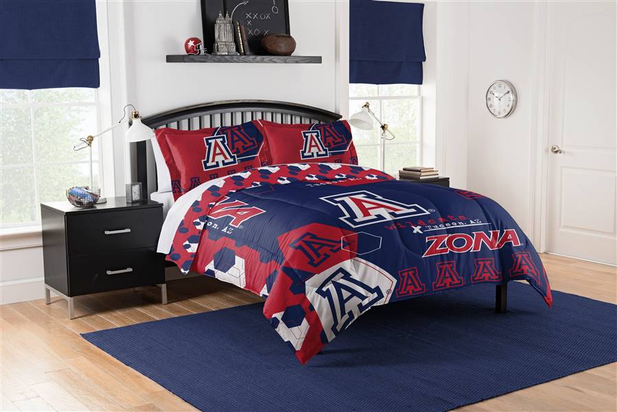 Arizona Wildcats Hexagon Full/Queen Bed Comforter with 2 Shams Set