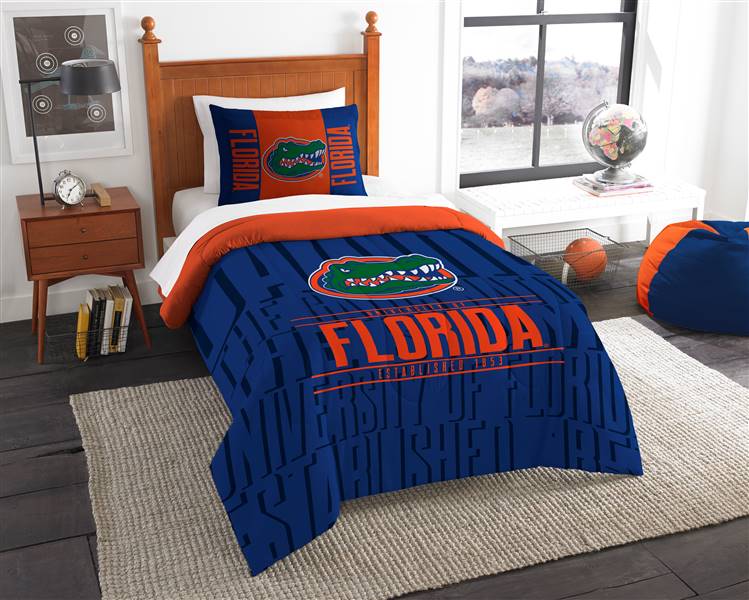 Florida Football Gators Modern Take Twin Bed Comforter & Sham Set 