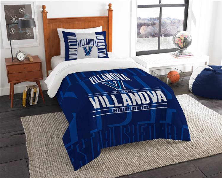 Villanova Basketball Wildcats Modern Take Twin Bed Comforter & Sham Set 