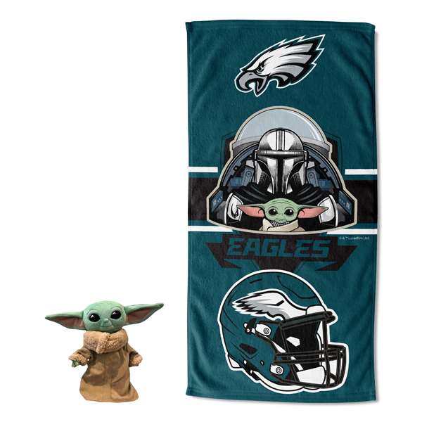 Star Wars-NFL  Philadelphia Eagles, Child Shield Hugger Beach Towel, 27"x54"