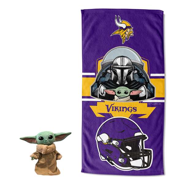 Star Wars-NFL  Minnesota VIkings, Child Shield Hugger Beach Towel, 27"x54"