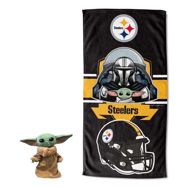 Star Wars-NFL  Pittsburgh Steelers, Child Shield Hugger Beach Towel, 27"x54"