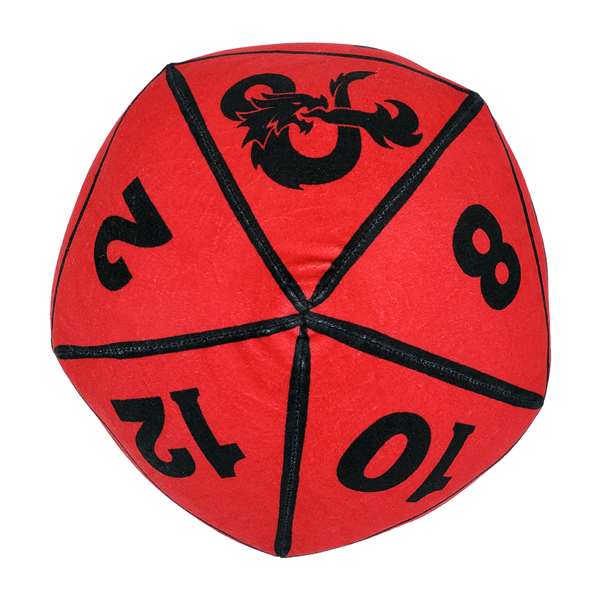 Hasbro Dungeons and Dragons - RED D20 DICE Round Cloud Pillow 11"  