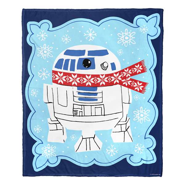 Star Wars, Snowy R2-D2  Silk Touch Throw Blanket 50"x60"  