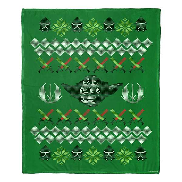 Star Wars, Yoda Xmas Sweater  Silk Touch Throw Blanket 50"x60"  