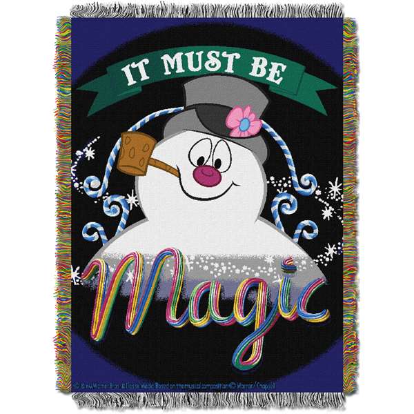 Frosty The Snowman - Its Magic Lic Holiday Tapestry Throw 48"x60"  