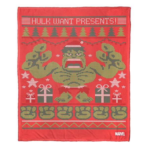 Hulk Want Presents!   Silk Touch Throw Blanket 50"x60"  