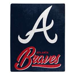Atlanta Baseball Braves Signature Raschel Plush Throw Blanket 50X60 inches
