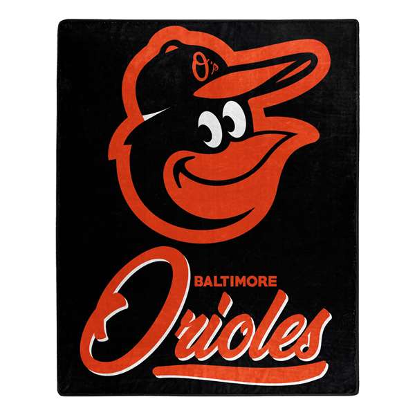 Baltimore Baseball Orioles Signature Raschel Plush Throw Blanket 50X60 inches
