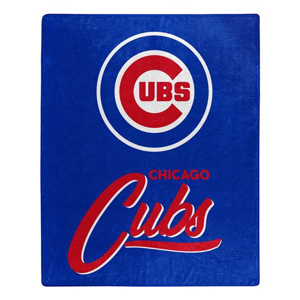 Chicago Baseball Cubs Signature Raschel Plush Throw Blanket 50X60 inches