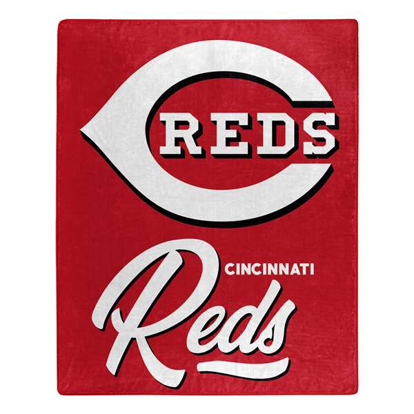 Cincinnati Baseball Reds Signature Raschel Plush Throw Blanket 50X60 inches