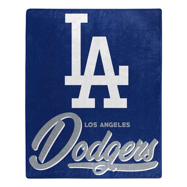 Los Angeles Baseball Dodgers Signature Raschel Plush Throw Blanket 50X60 inches