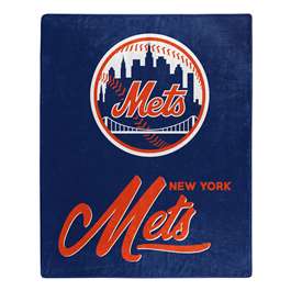 New York Baseball Mets Signature Raschel Plush Throw Blanket 50X60 inches
