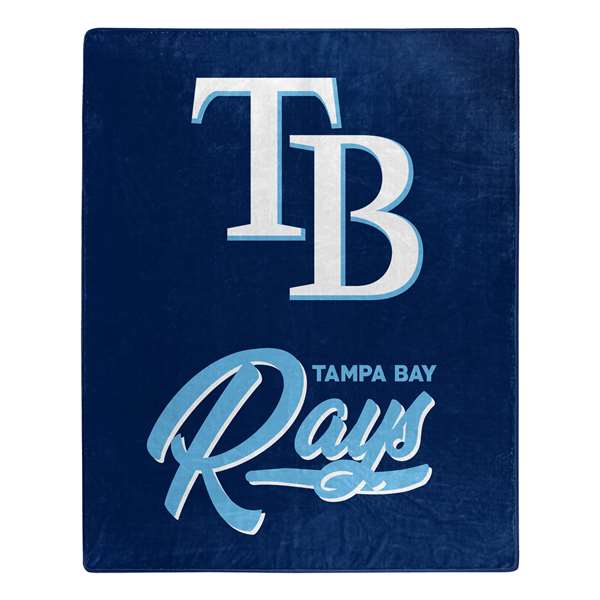 Tampa Bay Baseball Rays Signature Raschel Plush Throw Blanket 50X60 inches