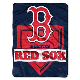 Boston Baseball Red Sox Home Plate Raschel Throw Blanket 60X80 inches