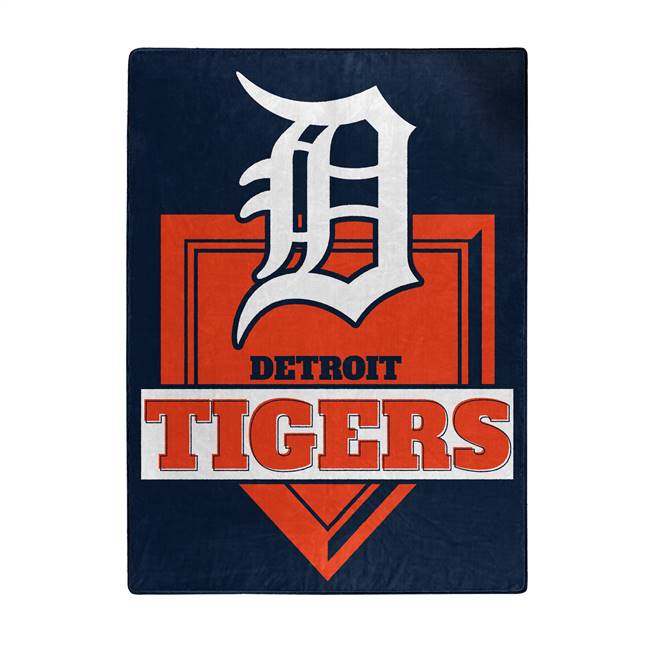 Detroit Tigers Home Plate Raschel Throw Blanket 60X80 inches