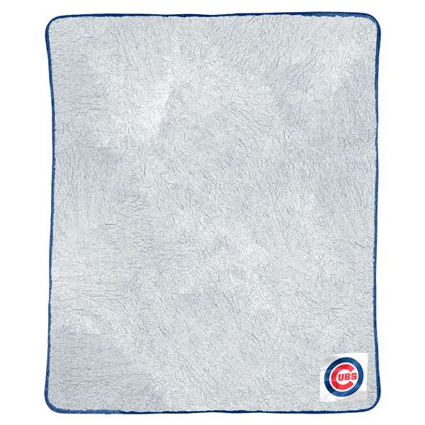Chicago Baseball Cubs Two Tone Sherpa Throw Blanket 50X60 inches